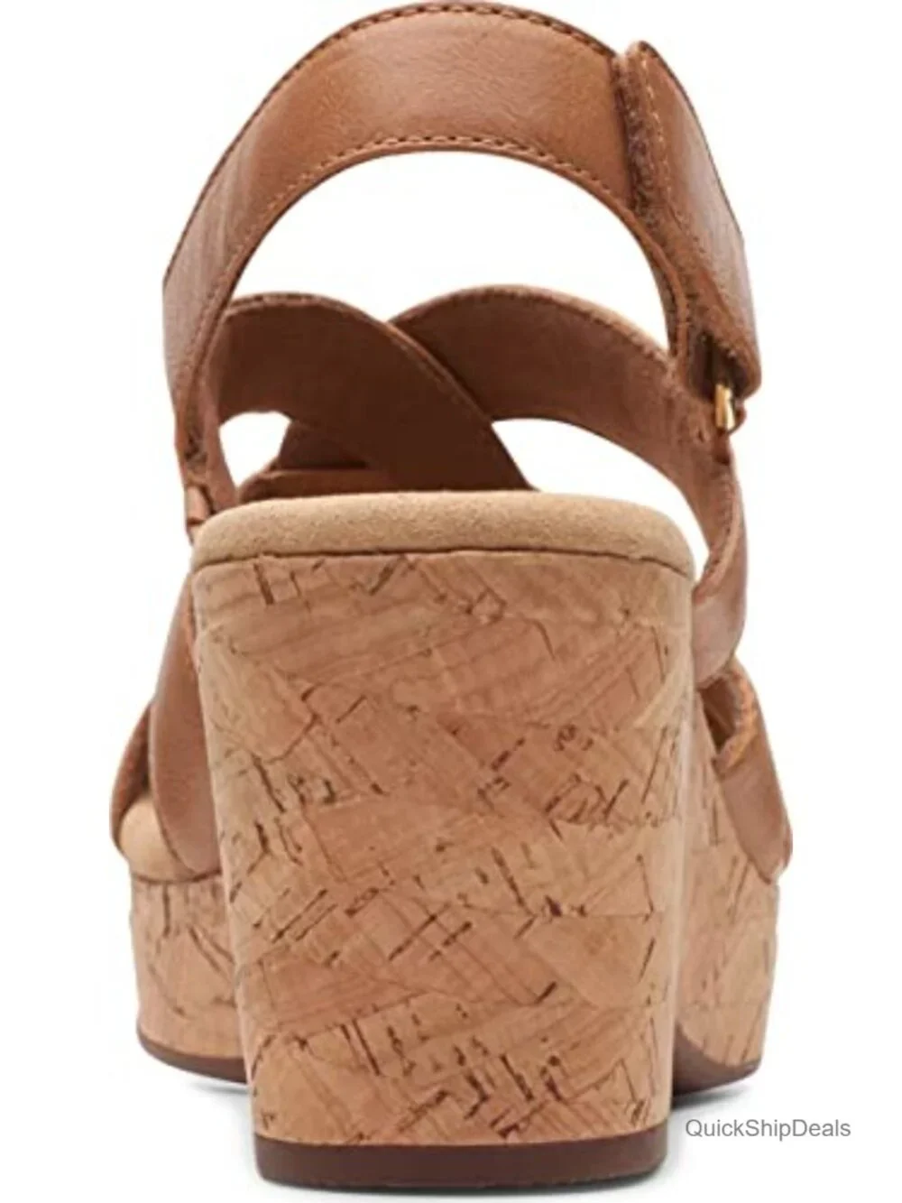 Cork Wedge Sandals with Open Toe and Slingback Strap